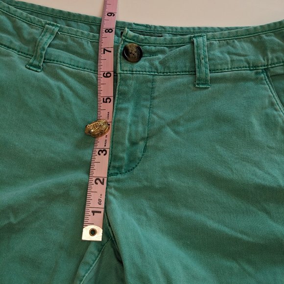 American Eagle Low Rise Midi Chino Shorts in Blue Green Turquoise Teal - Picture 5 of 7